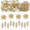 Alupssuc 24 Stück dekorative Glitzer-Plektren, 12 Stück künstliche Weihnachtsblumen + 12 Stück künstliche Beerenstiele für Weihnachtsbaumschmuck, DIY-Weihnachtskranz, Basteln, Urlaub, Heimdekoration
