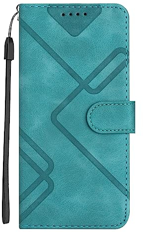 Xkladz Custodia per iPhone SE 2022 5G / SE 2020 / iPhone 8/7 Disegni Motivo Supporto Cover in Pelle PU Portafoglio a Libro Slot Case Magnetica Antiurto Libretto Silicone Flip Caso - Blu Verde