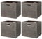 BinWhiz 4 Pack Collapsible Linen Storage Cubes - 33x33x33 cm Fabric Bins for Kallax Shelves, Cabinet, Bookcase, Closet - Versatile Home Organizer Boxes for Decor and Laundry (Brown)