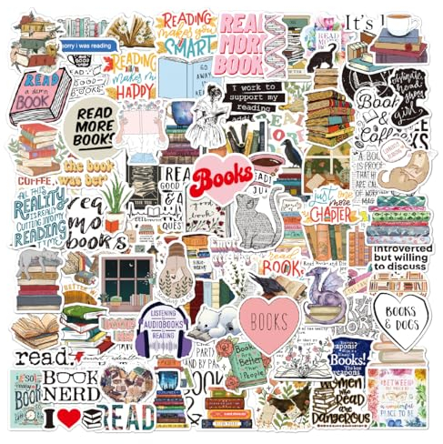 Bücher Lesen Aufkleber 100 Stück, Inspirierende Reading Stickers für Studenten Lehrer Scrapbook Laptop Tagebuch