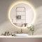 HOKO Badspiegel LED Antibeschlag Rund 80cm mit digital Uhr, mit LED Wechsel 2700-6500K (Warmweiß - Kaltweiß - Neutral). Licht mit Touch Schalter und mit Wandschalter einschaltbar. Memory-Funktion