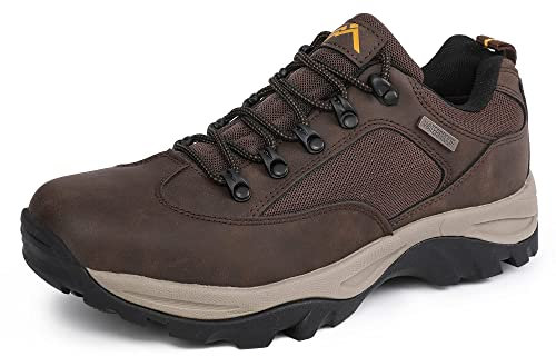 CC-Los Wanderschuhe Herren Wasserdicht Wanderhalbschuhe rutschfest Trekkingschuhe für alle Wetterbedingungen Outdoor Braun Größe 42 EU