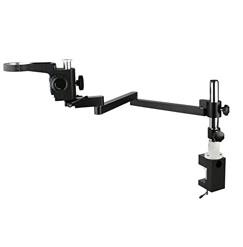 Mikroskop Mikroskopstativ 76mm 50mm Ring Supporter Verstellbarer Gelenkarm Säule Klemmhalterung Stereomikroskopstativ Monokularer Videokamerahalter(76mm Black)