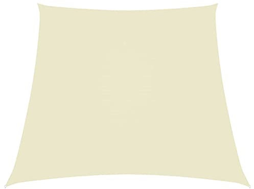 Gecheer Toldo de Vela Trapezoidal de Tela Oxford Color Crema 2/4x3 m,Toldo Lateral Retráctil para Terraza Patio Balcon