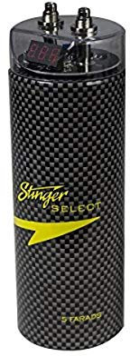 Stinger Select SSCAP5M Brushed Aluminum 5 Farad Digital Capacitor, black