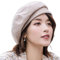 WANYIG Winter Barett Cap Damen Koreanisch Stil Frauen Barette Baskenmütze Kleid Mütze Wintermütze Bequem und Warm für Frühling/Herbst/Winter(Khaki)