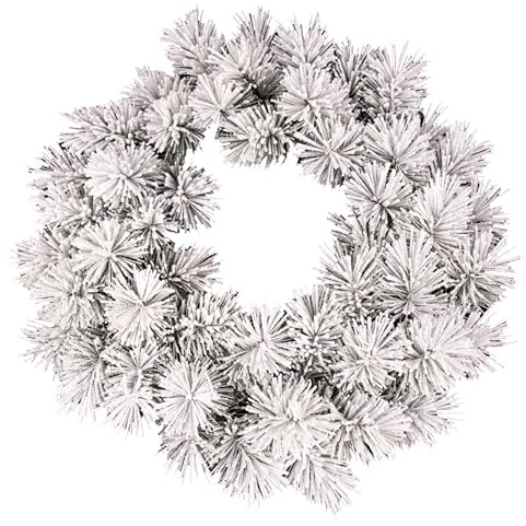 artplants.de Kunst Kiefernkranz Austin, beschneit, weiß, Ø60cm - Tannenkranz künstlich