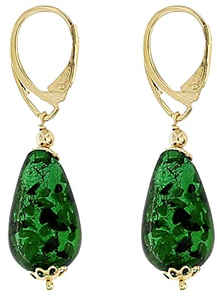 Venetiaurum - Boucles d'oreilles pour femme avec gouttes en verre de Murano original et argent 925 - Bijou certifié Made in Italy