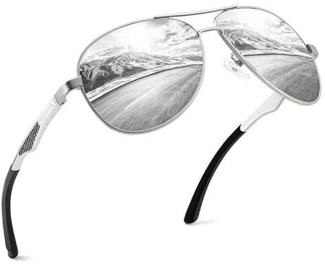 GQUEEN Pilotenbrille Herren Polarisiert Piloten Sonnenbrille UV400 Pilot Flieger Damen,MOS1