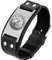 Bandmax Herren Jungen Lederarmband Wikinger Armband mit Sonne Mond Viking Wolf Armreif Mikrofaser-Lederarmband Manschette Armband zum Vintage Punk Stil Modeschmuck Accessoire