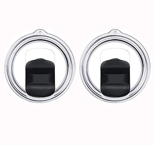 30 oz Magnetic Tumbler Lid - Compatible with yeti 30 oz Tumbler, 14 oz Mug and 35 oz Straw Mug- Replacement Magnetic Slide/Cover, Black (2 Pack)