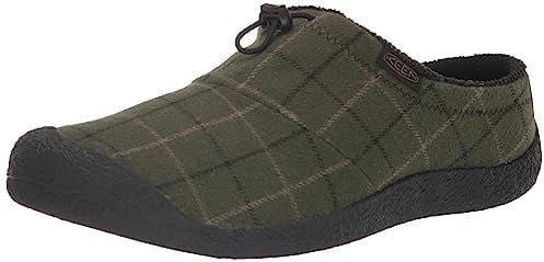 KEEN Herren Howser 3 Slide Comfy Durable Hausschuhe, Dark Olive Plaid, 44 EU