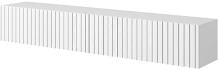 Selsey TV Schrank Board Sideboard Fernsehtisch Fernsehschrank 175 cm Hängend Weiß Mit Lamellierter Front Telire