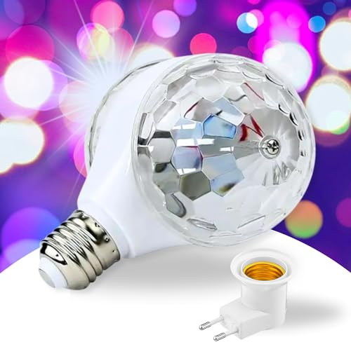 Grow Trendy Luci Discoteca 360° Ruotabile con Diodo Emettitore di Luce LED RGB Multicolore, 6W, 1 Unità