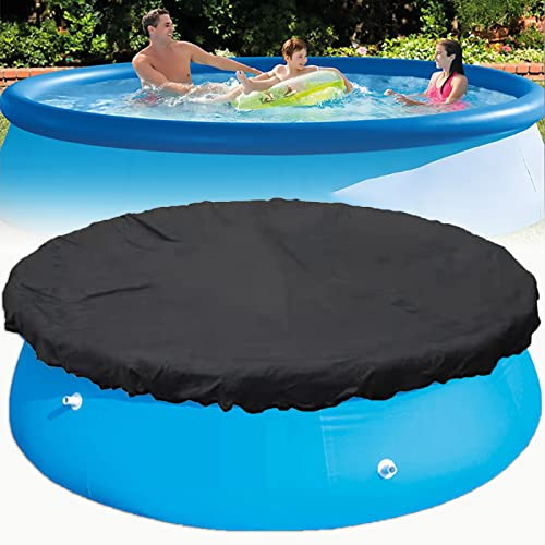 FXKJ Rund Poolabdeckung Ø 183cm 244cm 305cm 366cm 457cm Pool Abdeckung Schutzplane Wasserdicht Aufblasbare Schwimmbad Abdeckplane, 15FT 457cm