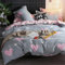 Nayoroom Herz Bettwäsche 140x200 Grau Rosa Herzen Bettbezug und Kissenbezug 70x90 cm Microfaser Karierte Rosa Grau Wendebettwäsche Set mit Reißverschluss