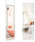 LIFEZEAL Espejo de Pared Largo con Luces, 120x37cm, Espejo de Cuerpo Entero con LED, 3 Colores Ajustable, Espejo de Puerta para Entrada y Dormitorio con Ganchos, Blanco