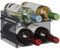 Lifewit Botellero apilable de plástico para Nevera, Armario, encimera, Soporte para Botellas de Vino, Organizador de Botellas de Agua para Nevera, despensa, Capacidad para 4 Botellas, Negro