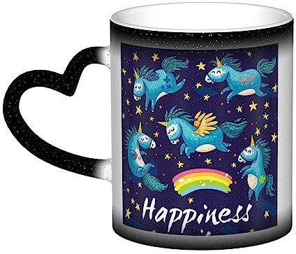 XTXGBT Unicorn Printed Magic Color Changing Mugs, Heat Sensitive Cups, Gift