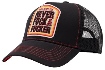 King Kerosin Herren Trucker Cap Mit Statement-Patch Never Fuck A Fucker