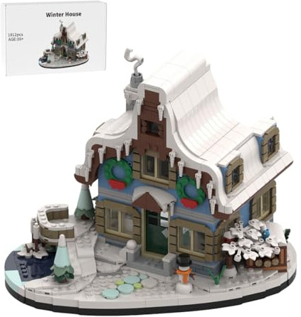 Vectolbricks MOC Klemmbausteine Winterhaus Modell, 1812 Teile Architecture Haus Gebäude Set, MOC-165379