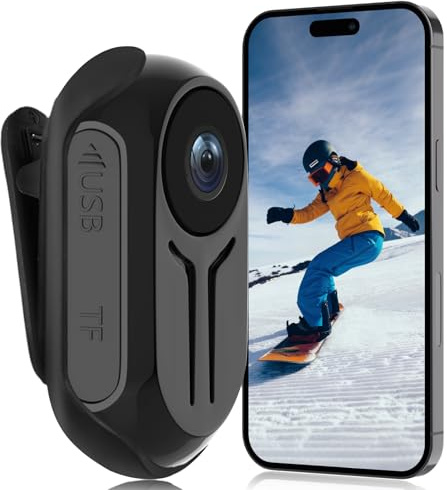 HD1080P Mini Action Cam, Tragbare Body Camera POV Vlog Camera Mini Kamera Helmkamera mit 64GB Karte, Bodycam Pocket Kamera, Kleine Körperkamera für Reisen Sport Outdoor