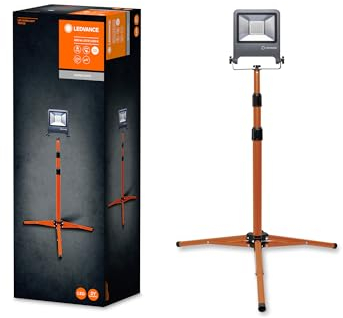 LEDVANCE LED Arbeitslicht, Leuchte für Außenanwendungen, Kaltweiß, Tripod-Ständer, LED Worklight, 1 x 50 Watt