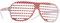 dressforfun retro Brille, Party Sonnenbrille, kariertes Gestell, für 90er Jahre Party, Oktoberfest, Ballermann Mottopartys, Fotobox Accessoires, Festival Gadget - Gitterbrille rot/weiß, 1 Stück