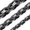 ChainsHouse Schwarz Königskette Halskette Herren Plattenkette 61cm Edelstahl Byzantinische Kette 6MM breit Halskette Damen Platten Kette Modeschmuck