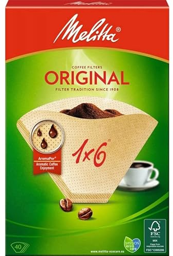MELITTA - 40 Filtres À Café (1:6) Brun - le Lot De 4
