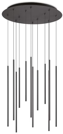 Ideal Lux FILO Dekorative 12-Tropfen-Cluster-Anhänger-Deckenleuchte Schwarz 3000K