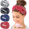 Kavya Bandeau Cheveux Femme, Headband Cheveux Femme Elastique Bandeau Femme Large Flower Headwear Yoga Hair Bands Accessoire Cheveux 4 Pièces