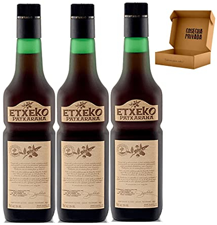 Pacharán - Envío 24 horas - Mejor Pacharán del Mundo - Cosecha Privada (3 x Botella 1 L, Etxeko Patxarana)