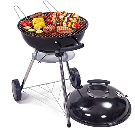 Hi-Gear Classic Mini Kettle BBQ with Wheels 47cm, Charcoal Kettle BBQ, Outdoor Cooking