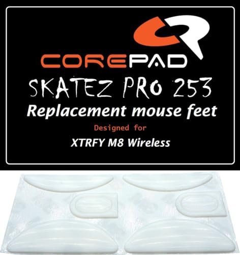 Corepad Skatez Pro 253 Pieds de Souris de Remplacement Compatibles avec XTRFY M8 Wireless