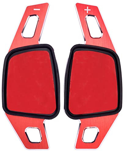 Overdrive-Racing Schaltwippen Verlängerung Kompatibel mit Audi A1 A3 S3 A4 S4 A5 S5 Q2 SQ2 Q3 Q5 SQ5 Q7 SQ7 Q8 SQ8 TT TTS DSG S-Tronic Rot Typ-C Alu Shift Paddles Extensions Lenkrad Schaltung
