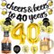 40 Geburtstag Männer, 40 Geburtstag Deko, Happy Birthday Geburtstagdeko mit Jubel Banner,Nummer 40 Folienballons, Zeichen 40. Schwarz Gold Luftballons Konfetti Luftballons für 40 Jahre Männer Frauen