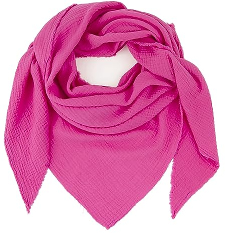Gloop Damen XXL Strick Dreieck Schal Halstuch Baumwolle Dreieckstuch Musselin Schal ohne Kratze an Haut - Pinkrosa - Made in Italy