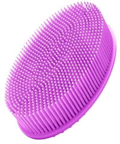 KTHZI Silicone Body Brush, Soft Body Scrubber Shower Brush Exfoliating Cleaning Brush, Comfortable Face Skin Massage Tool (Rose Red)