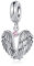 LSxAB Guardian Angel Wings Charm with October Pink Birthstone Birthday Charms Compatible with Pandora Bracelets for Women
