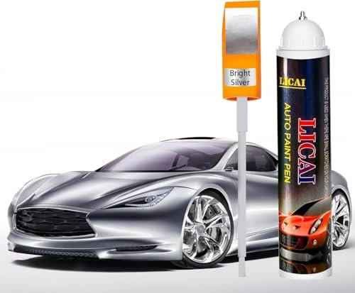 BESCH Pintura para Retocar Arañazos Coche - Pluma Reparador para Desconchones de Piedra y Arañazos del Coches 12ml (Plata)
