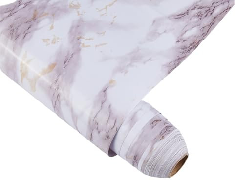 SUPERFINDINGS 10m/pc Waterproof Marble Patterned Wallpaper Self Adhesive Marble Wallpaper Vinyl Contact Paper for Countertops Bathroom Walls Marble Wall Tile Alternative