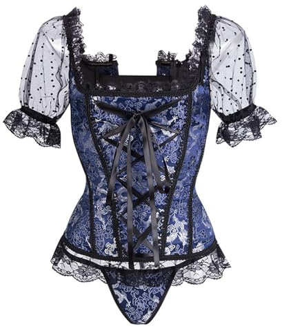 SRZYMJ Blue Corset Brown Corset Pirate xs Light Blue Corset top with Sleeves red Corset top Women Shapewear Tights high Waisted Women's Bustiers & Corsets orangewaist Trainer Corset Black