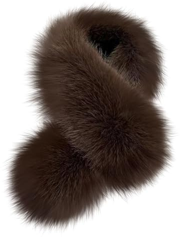 iSpchen Pelz Schal Damen Winter Fuchspelz Kragen Pelzkragen Damen Kunstpelz Fell Schal Pelzkragen Fellkragen Umschlagtuch Kragen Herbst Winter Warm Weich Scarf Frauen Schultertuch Winter Nackenwärmer
