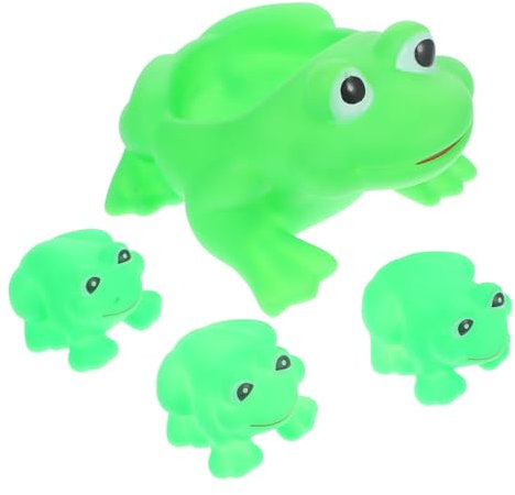 Kisangel 4stücke Teiliges Frosch Badewannenspielzeug Weiche Flexible Bade-spielzeuge Spielerisch Fördert Bindung Und Visuelle Stimulation Badespaß Geschenk Für Kleinkinder