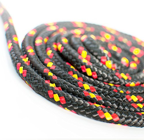 Seiltech.de Corde en polypropylène noir – 4 mm – 70 m – Charge maximale : 82 kg – Corde tressée en plastique