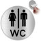 LEIASA | Plaque WC autocollante pour homme et femme – Épaisseur : 0,8 mm – Diamètre : 100 mm – Plaque WC en aluminium – Plaque de toilettes – Signe – (WC homme femme)