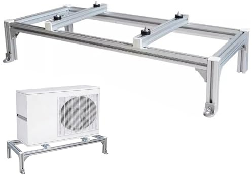 Support Climatiseur Exterieur au Sol de 8 000 a 40 000 BTU, Support Clim en Alliage D'aluminium, Résistant a la Rouille, Charge Maximale 200 Kg(75x40x18cm/29x16x7in)