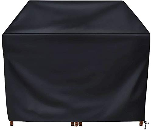 Ankier Garden Furniture Covers, Waterproof, Anti-UV, Heavy Duty 420D Oxford Fabric Rattan Furniture Cover for Cube Set, Patio, Outdoor (125x125x74cm) - Black