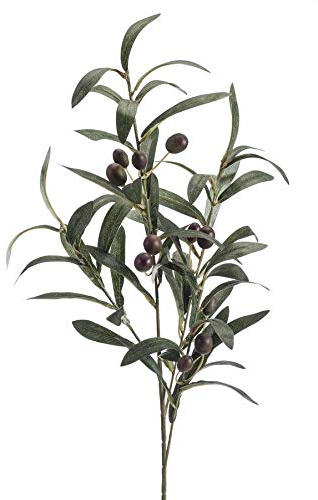 artplants.de Fausse Branche d'olivier Carson sur Piquet, Fruits, 75cm - Feuillage Artificiel/Plante synthétique